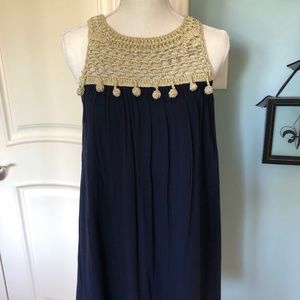 Lilly Pulitzer Rachelle Swing Navy/Gold Dress